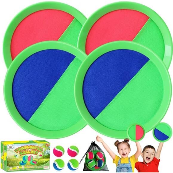 Toss Catch Ball Outdoor Toy: Upgraded Kid Outside Toy Game Beach Lawn Sport - Picture 1 of 7